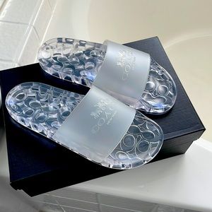 Coach clear rubber sandal sliders